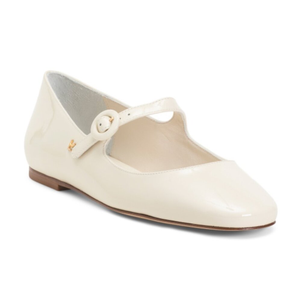LARROUDE Ivory Leather Blair Ballet Flats - size 8 - NEVER WORN
